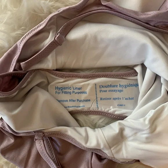 New Victoria’s Secret PINK, VS PINK one Piece Swimsuit Deep V Shine Ruffle Lilac - Picture 4 of 4